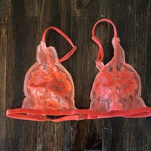 Victoria's Secret Lace Bralette in Vibrant Red